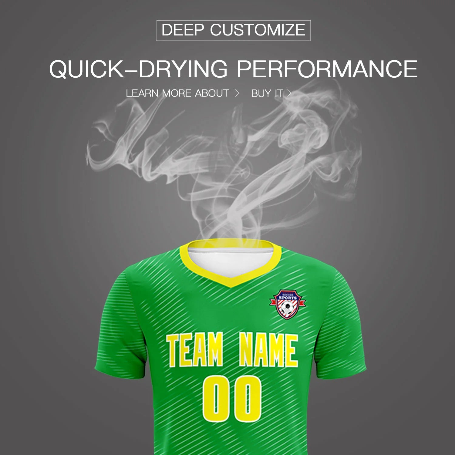 Custom Kelly Green Yellow Training Uniform For Men Soccer Sets Jersey