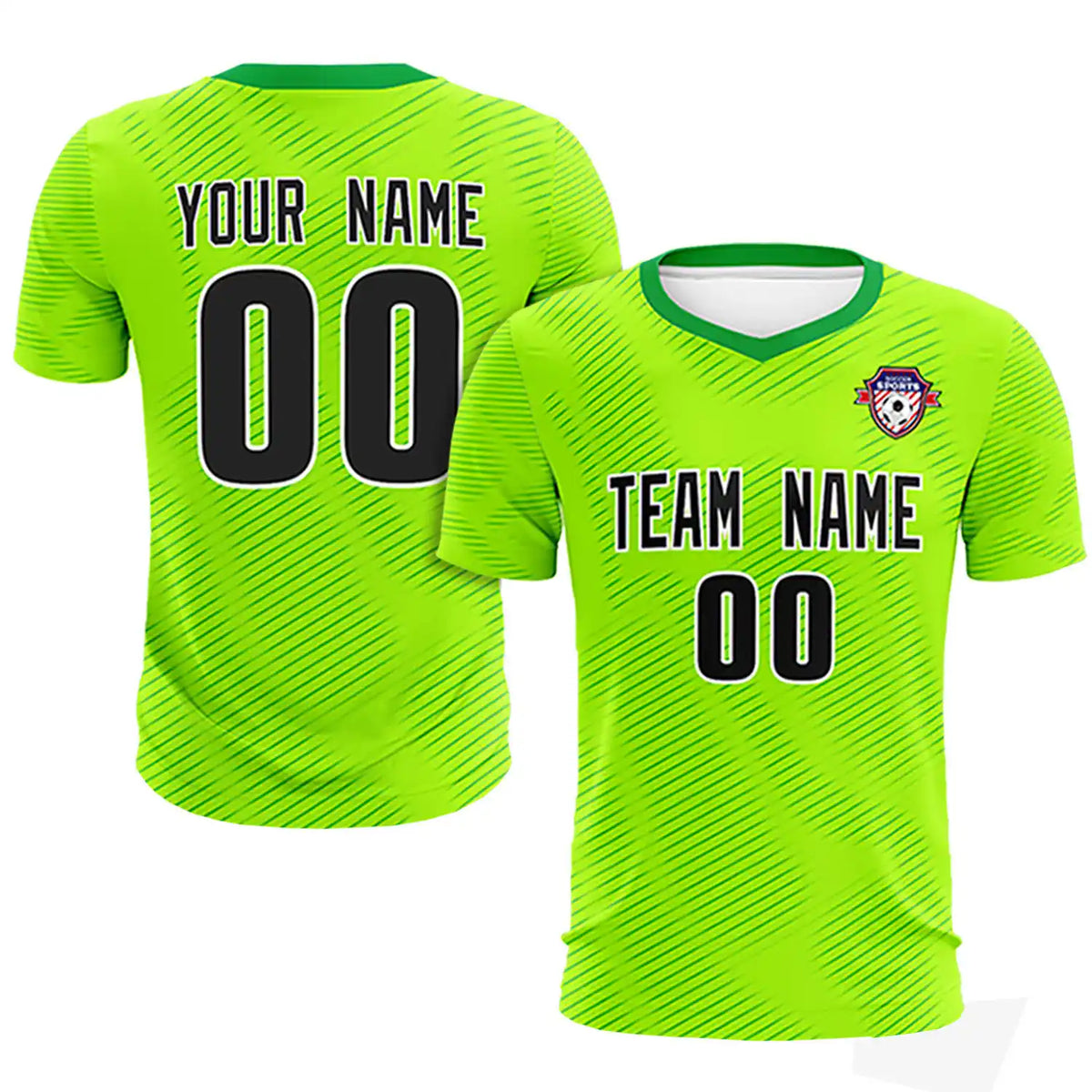 Custom Neon Green Kelly Green Training Uniform For Men Soccer Sets Jersey