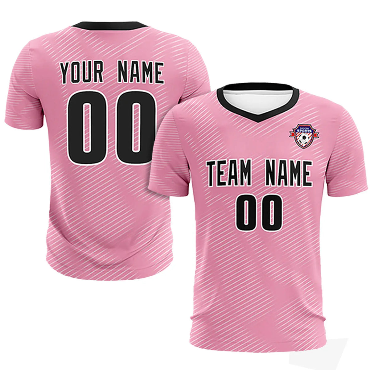 Custom Light Pink White Training Uniform For Men Soccer Sets Jersey
