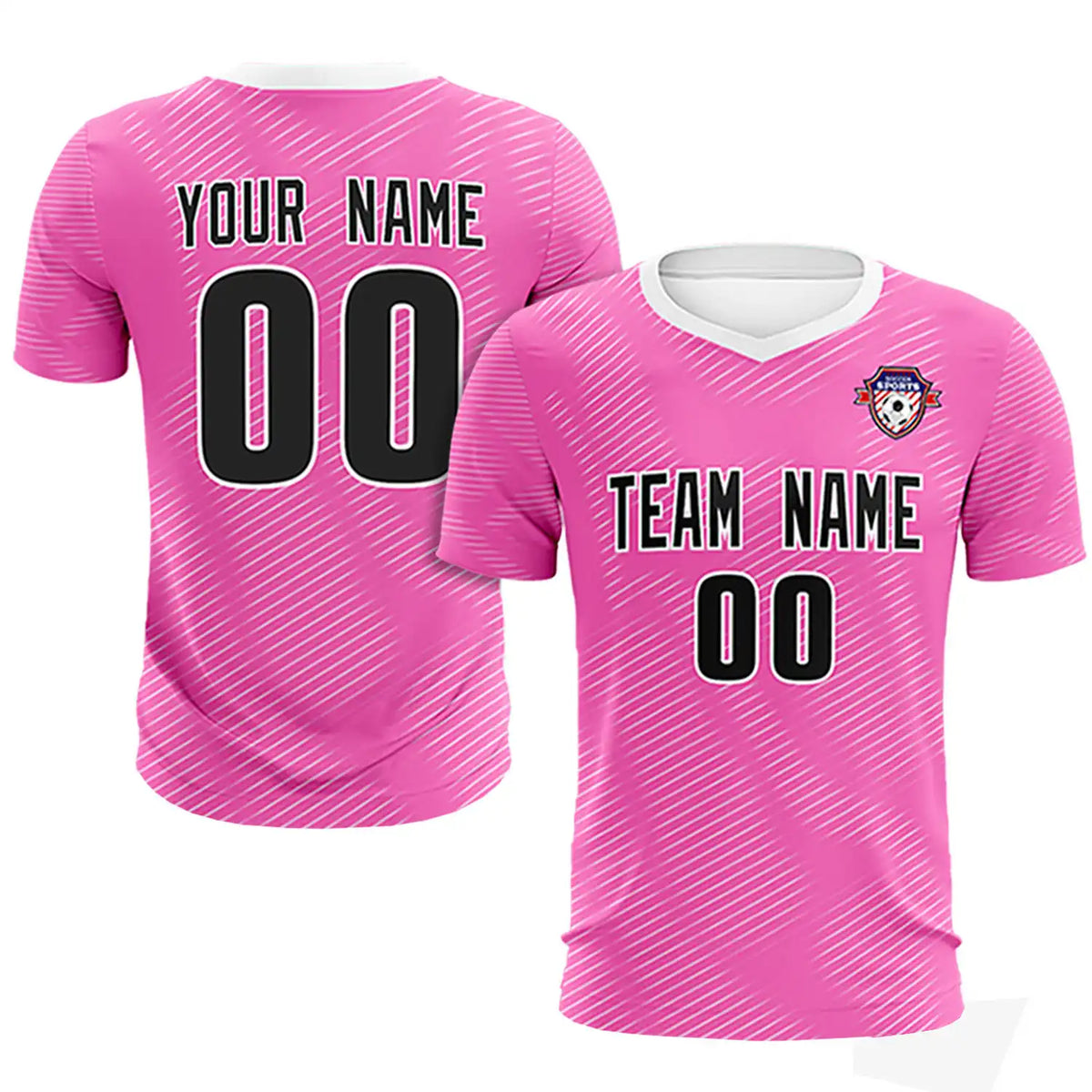 Custom Pink White Training Uniform For Men Soccer Sets Jersey
