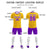 Custom Yellow Purple Training Uniform For Men Soccer Sets Jersey