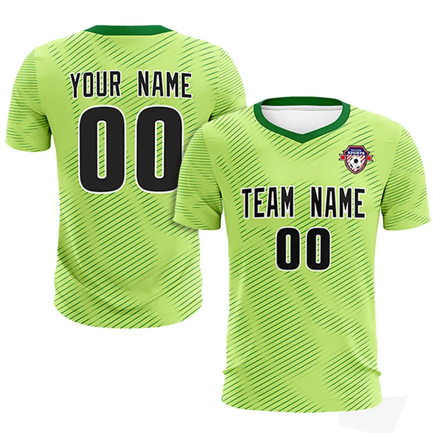 Custom Neon Green Kelly Green Training Uniform For Men Soccer Sets Jersey