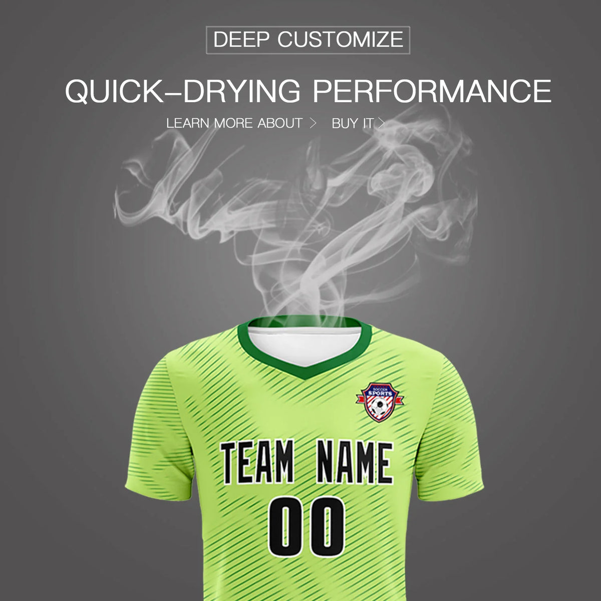 Custom Neon Green Kelly Green Training Uniform For Men Soccer Sets Jersey