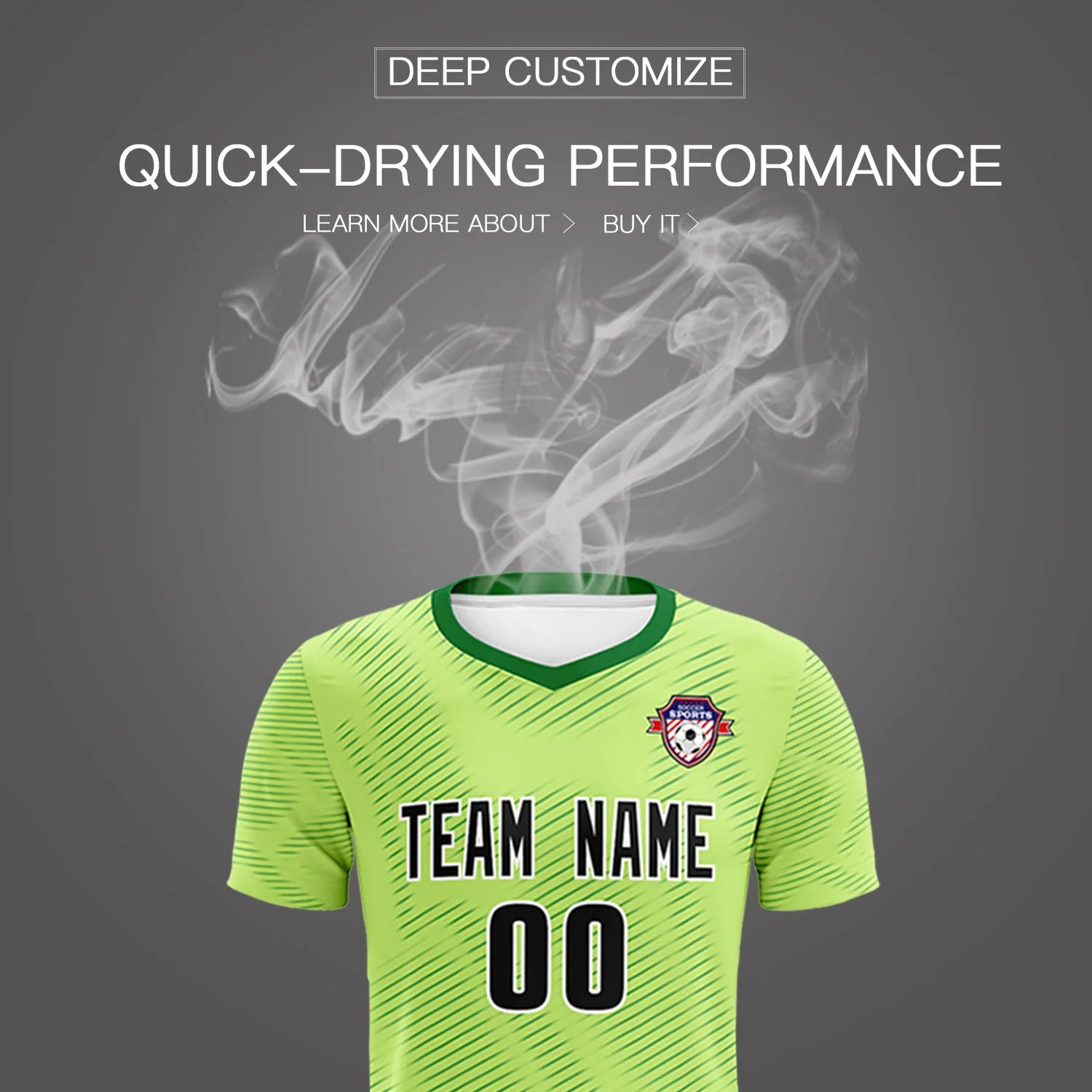 Custom Neon Green Kelly Green Training Uniform For Men Soccer Sets Jersey
