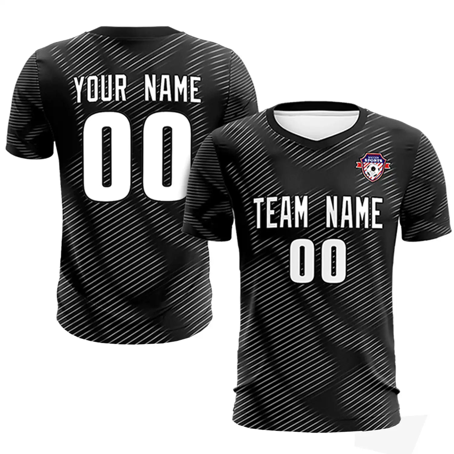 Custom Black White Training Uniform For Men Soccer Sets Jersey