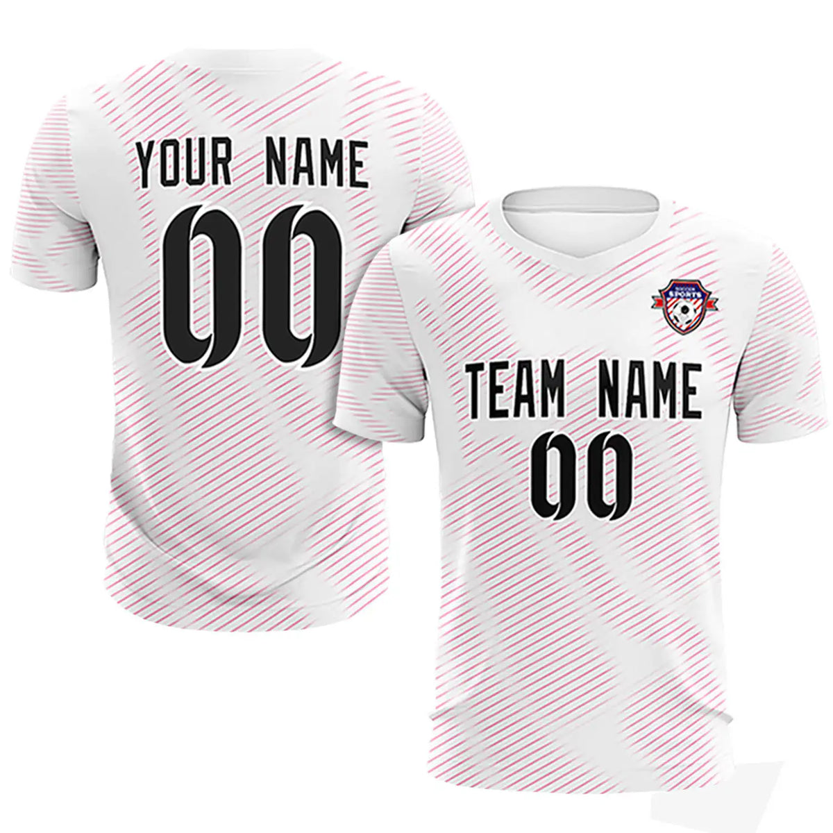 Custom White Pink Training Uniform For Men Soccer Sets Jersey