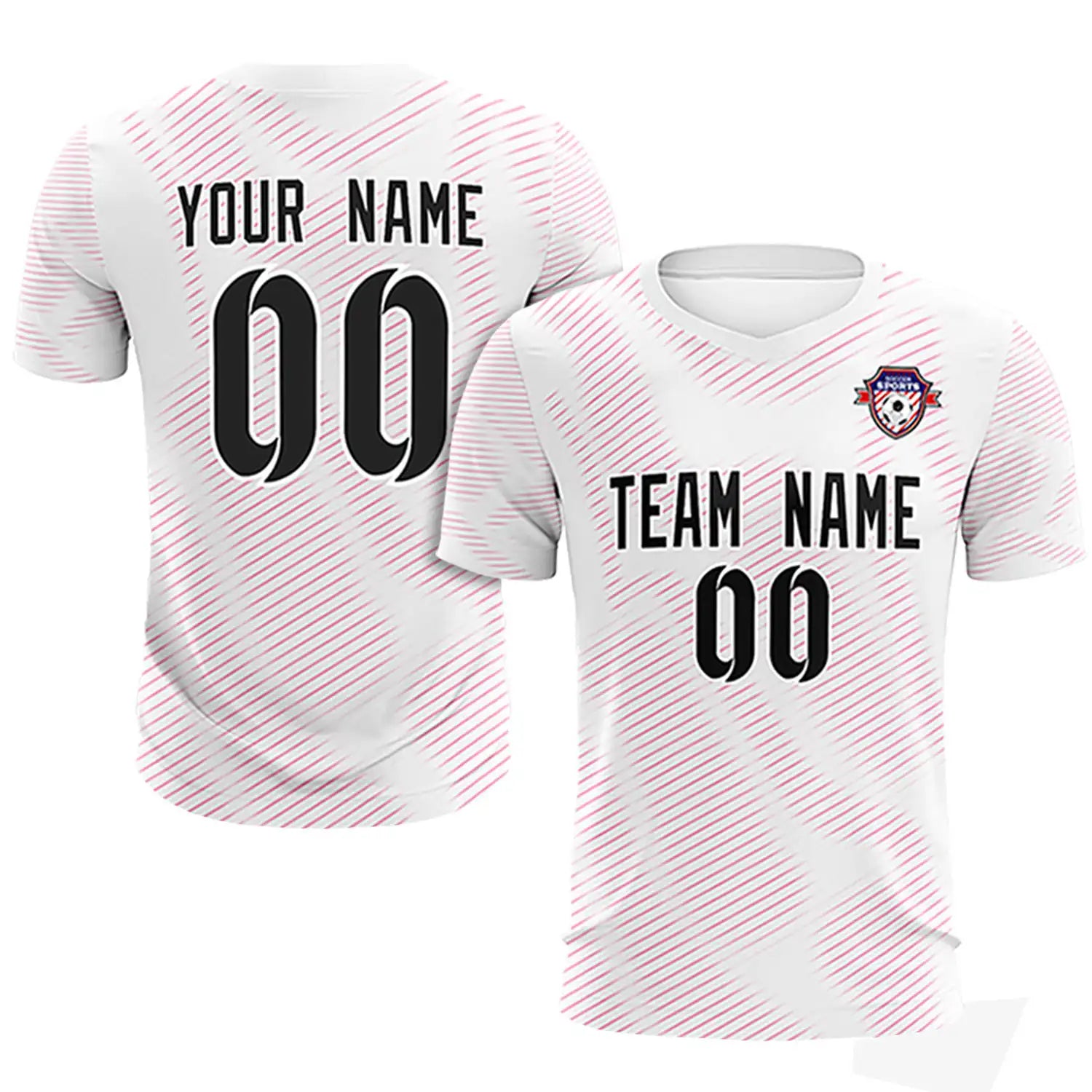 Custom White Pink Training Uniform For Men Soccer Sets Jersey