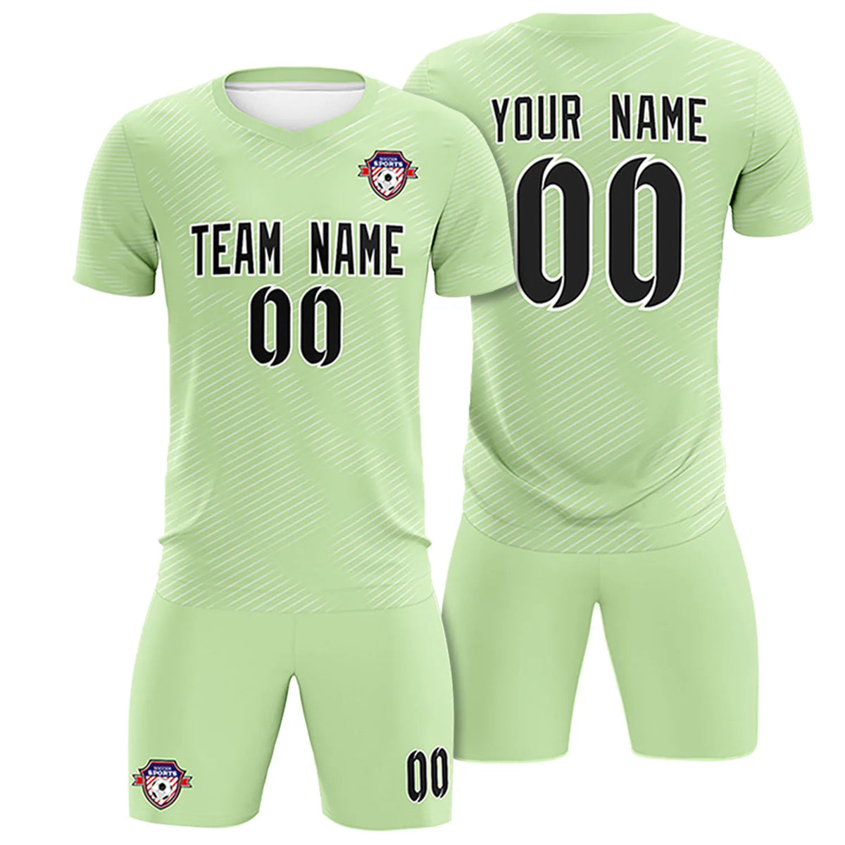 Custom Green White Training Uniform For Men Soccer Sets Jersey