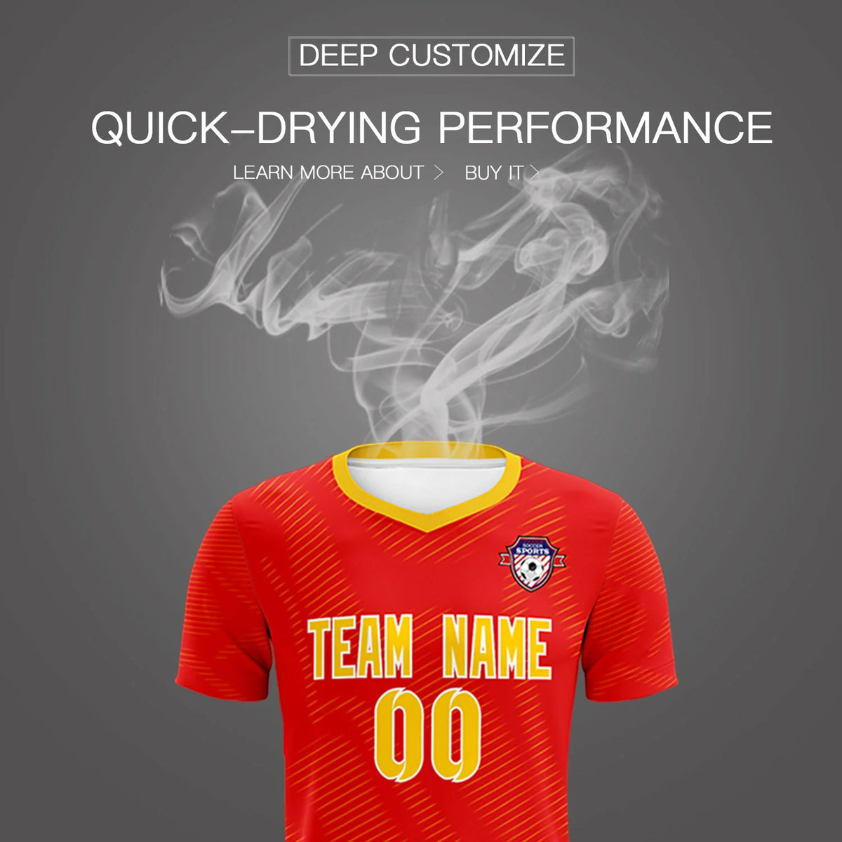 Custom Red Yellow Training Uniform For Men Soccer Sets Jersey