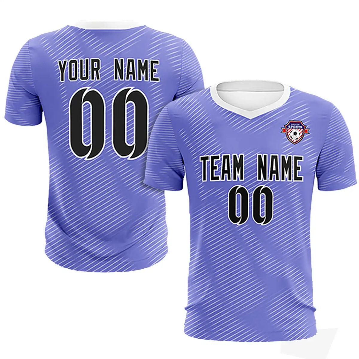 Custom Light Purple White Training Uniform For Men Soccer Sets Jersey
