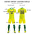 Custom Yellow Kelly Green Training Uniform For Men Soccer Sets Jersey