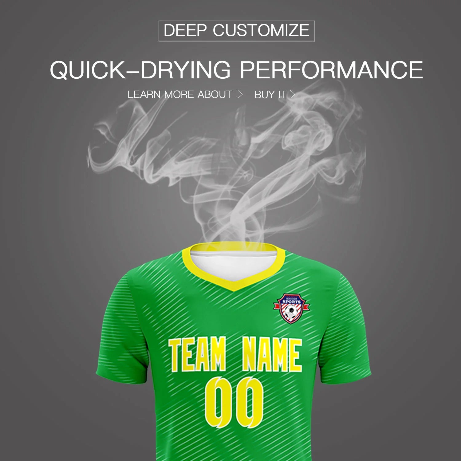 Custom Kelly Green Yellow Training Uniform For Men Soccer Sets Jersey