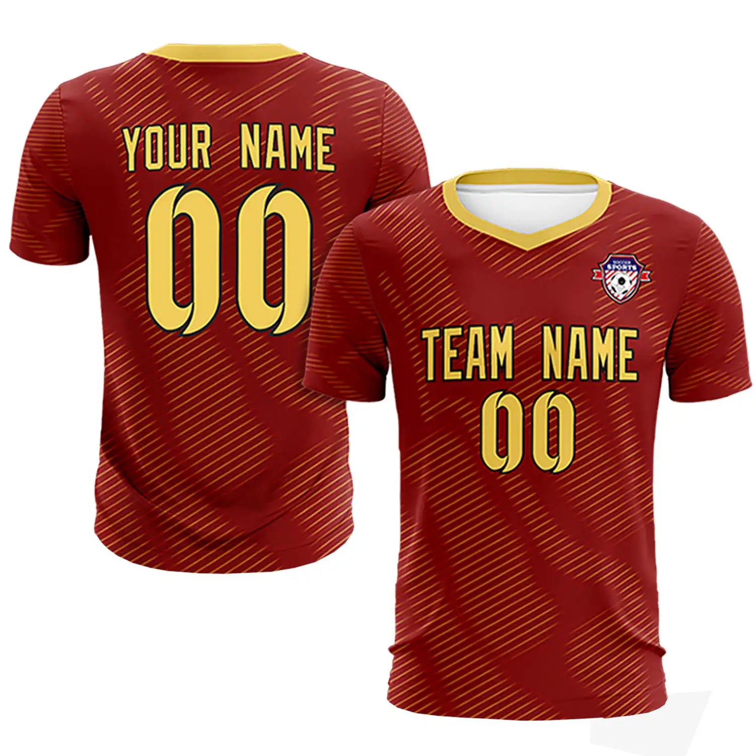 Custom Crimson Khaki Training Uniform For Men Soccer Sets Jersey