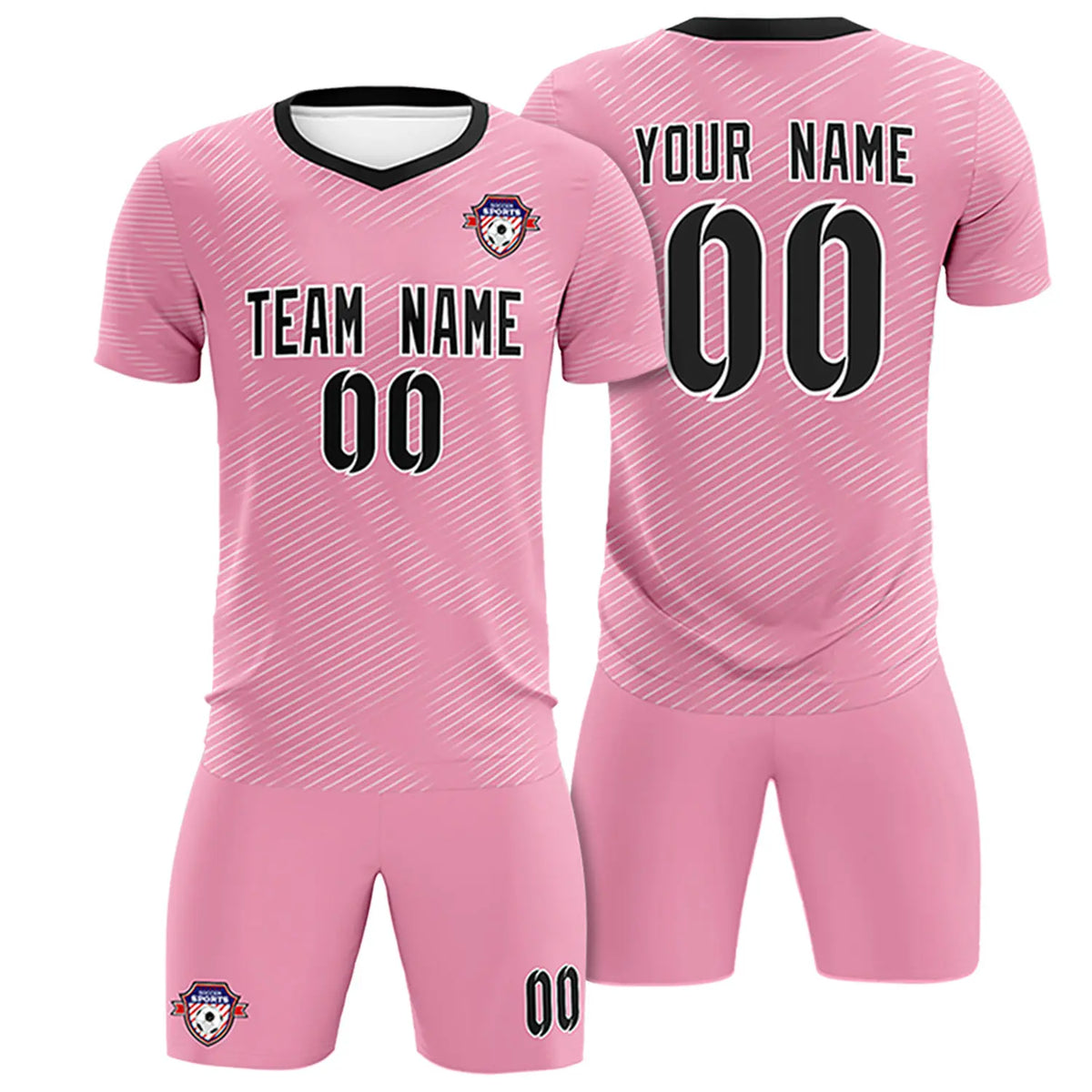 Custom Light Pink White Training Uniform For Men Soccer Sets Jersey