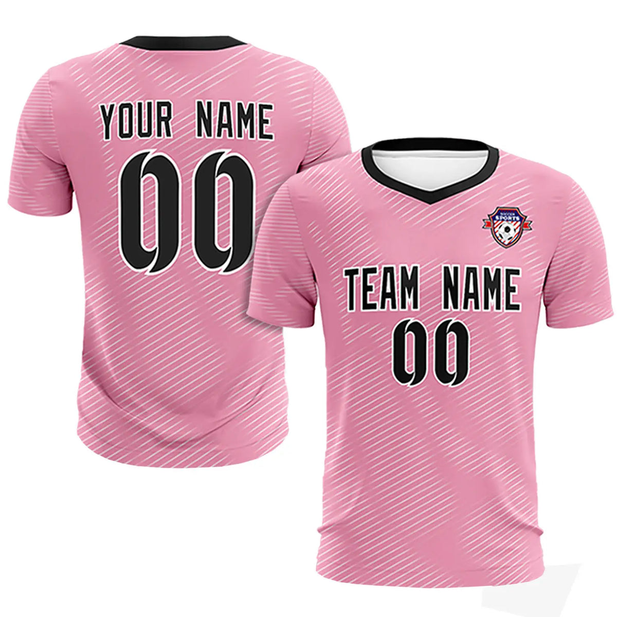 Custom Light Pink White Training Uniform For Men Soccer Sets Jersey