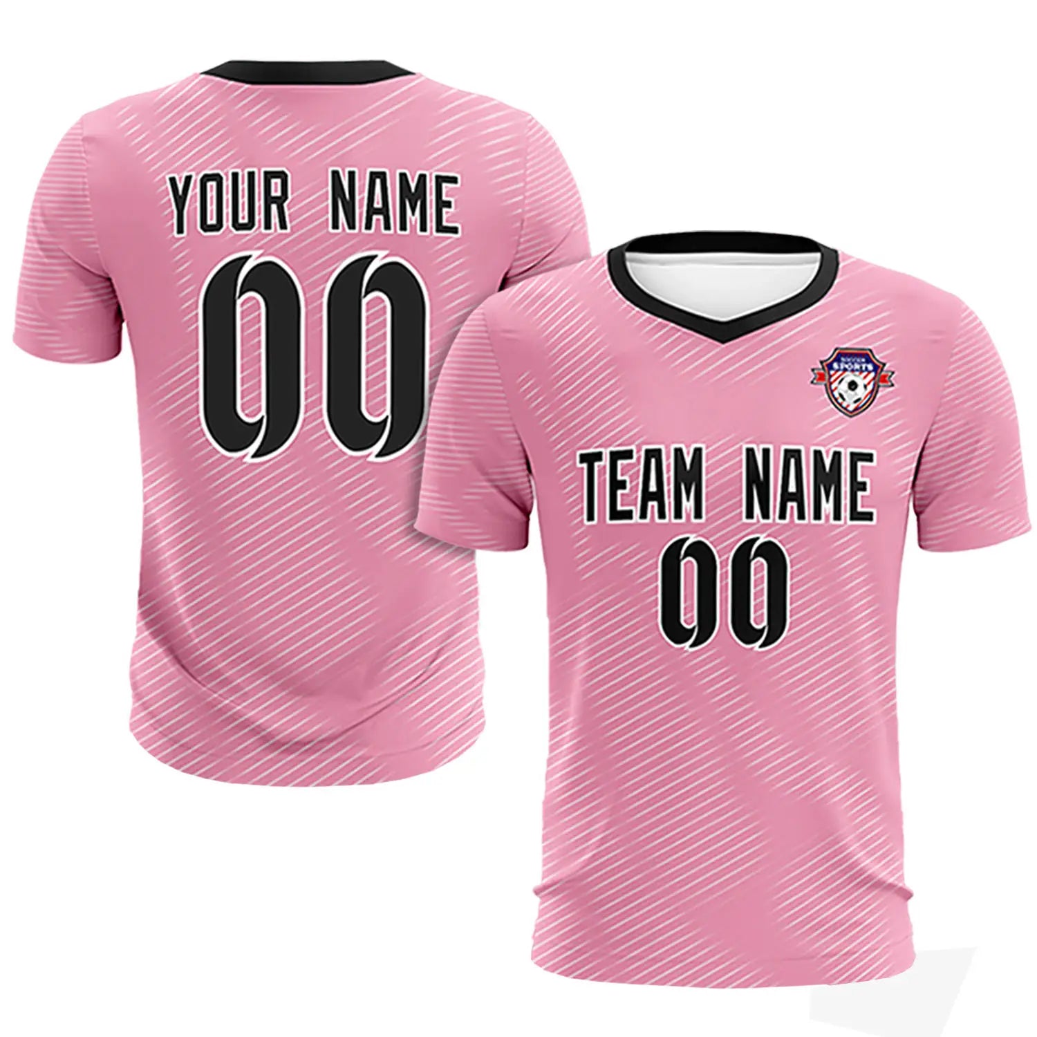 Custom Light Pink White Training Uniform For Men Soccer Sets Jersey