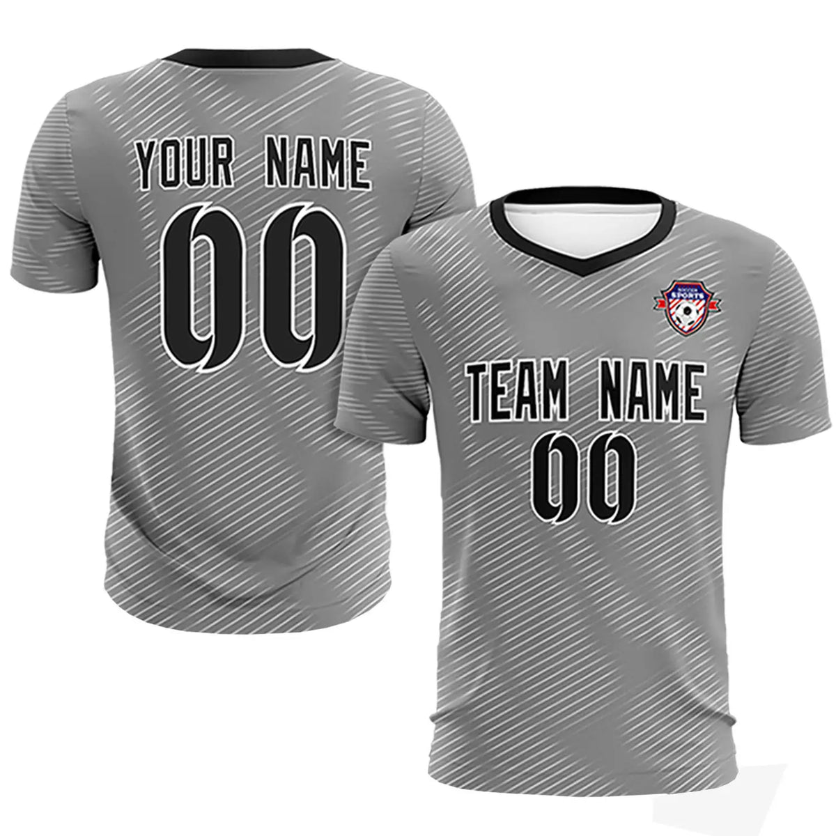 Custom Gray White Training Uniform For Men Soccer Sets Jersey