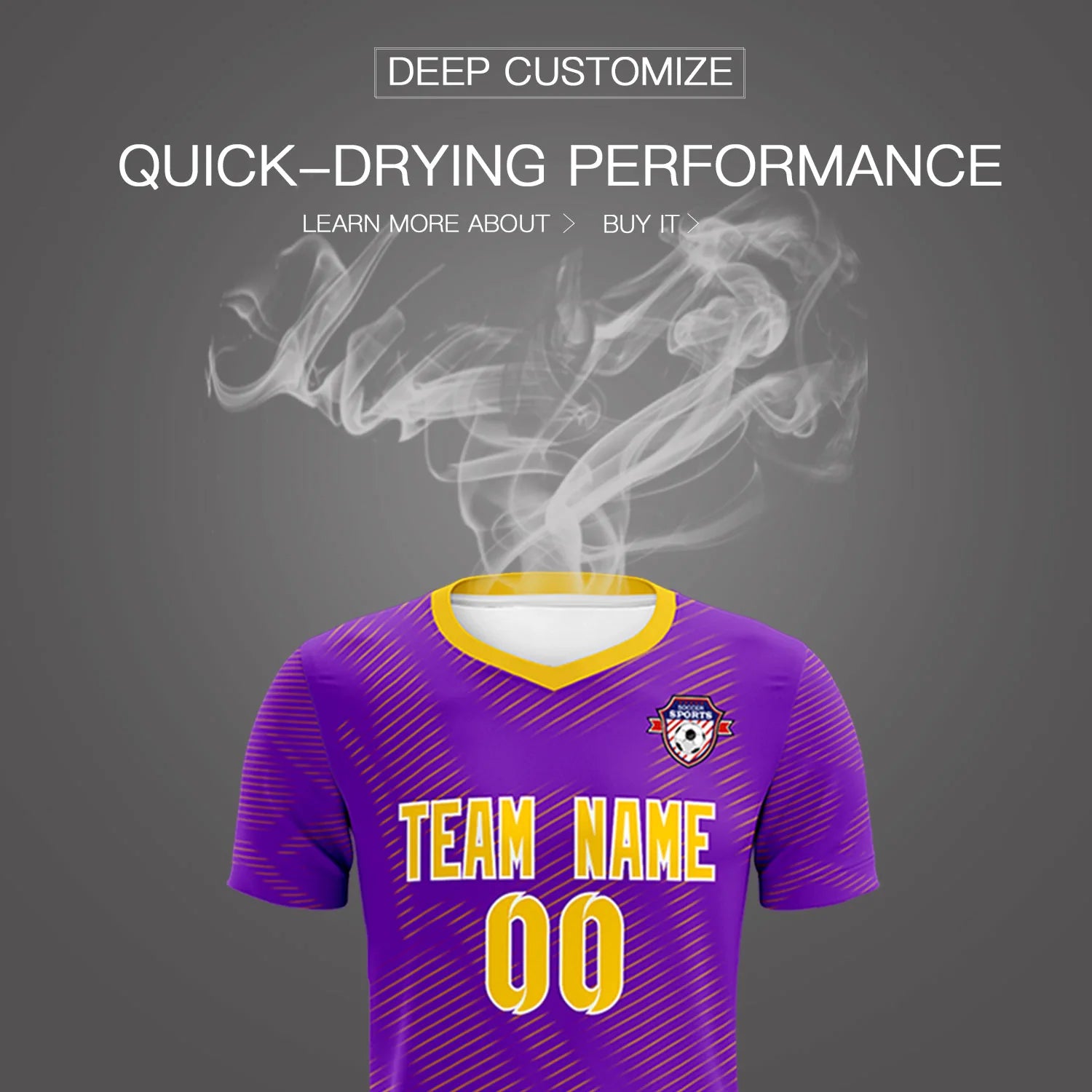 Custom Purple Yellow Training Uniform For Men Soccer Sets Jersey