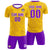 Custom Yellow Purple Training Uniform For Men Soccer Sets Jersey