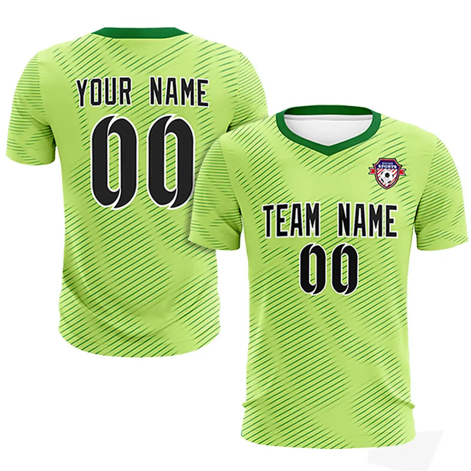 Custom Neon Green Kelly Green Training Uniform For Men Soccer Sets Jersey
