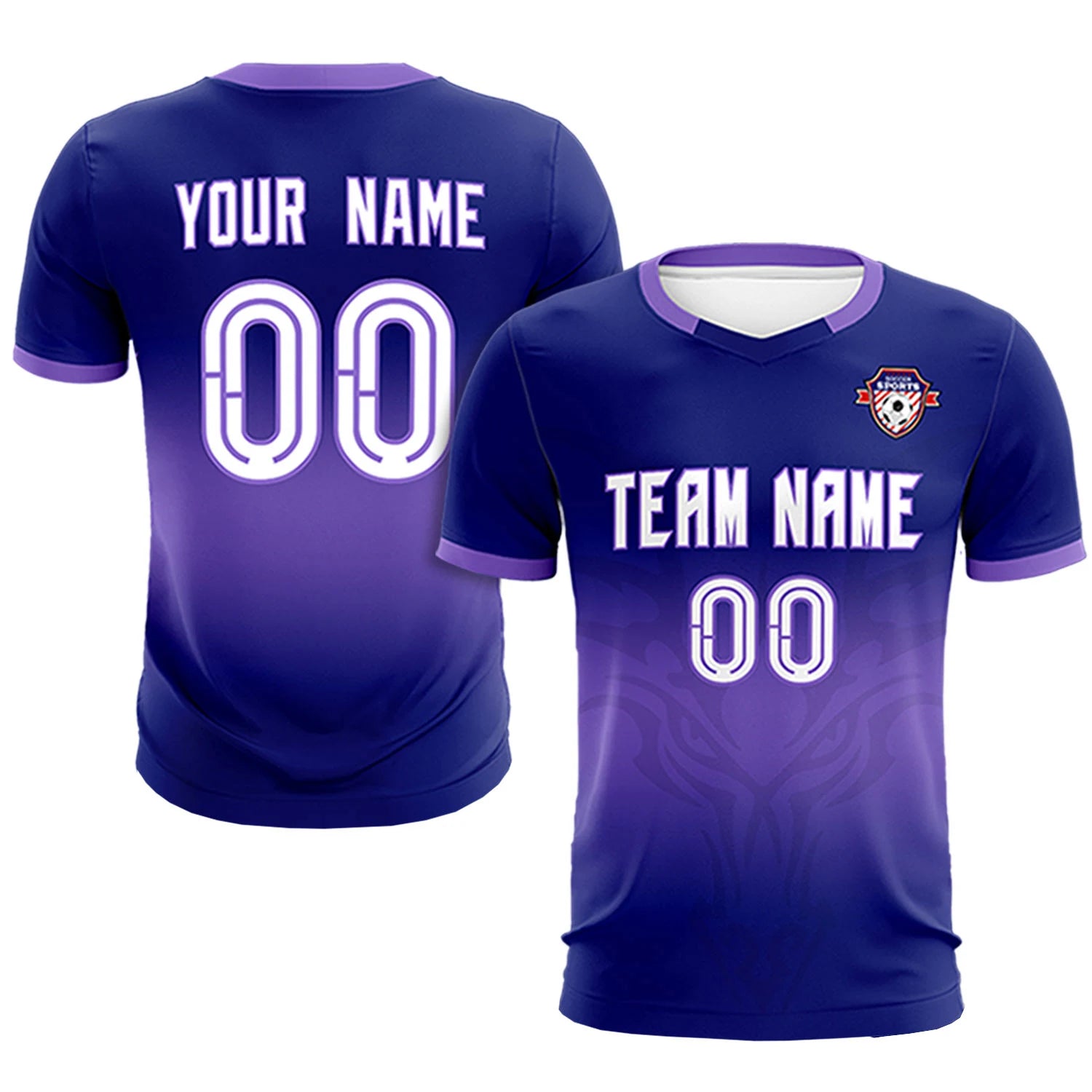 Custom Navy Light Purple Soft Training Uniform Soccer Sets Jersey