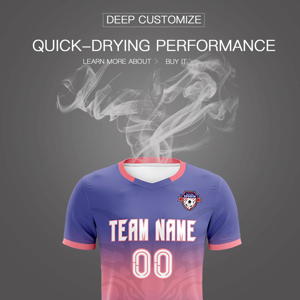 Custom Light Purple Light Red Soft Training Uniform Soccer Sets Jersey