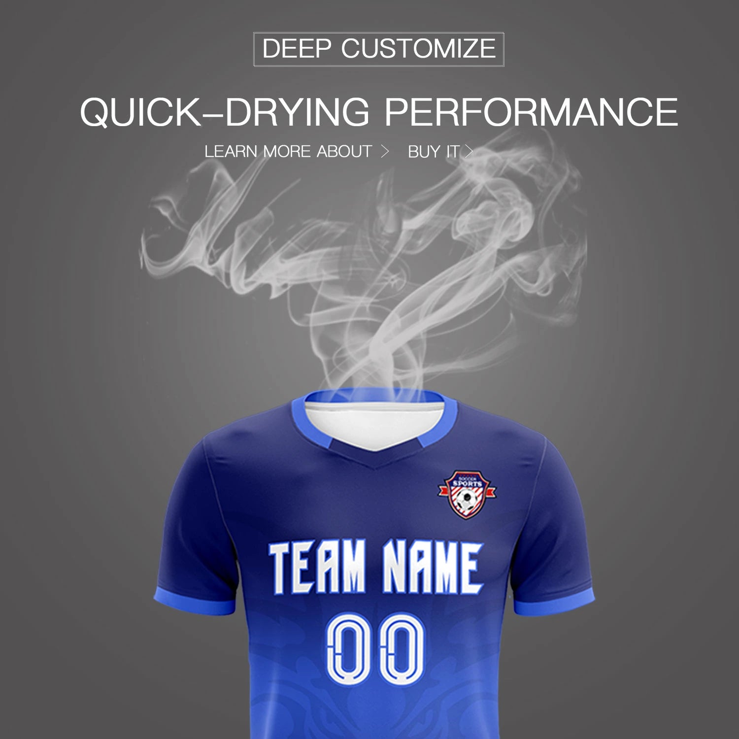 Custom Navy Royal Blue Soft Training Uniform Soccer Sets Jersey