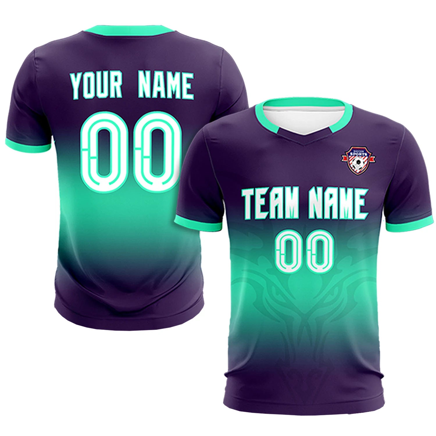 Custom Light Purple Light Green Soft Training Uniform Soccer Sets Jersey