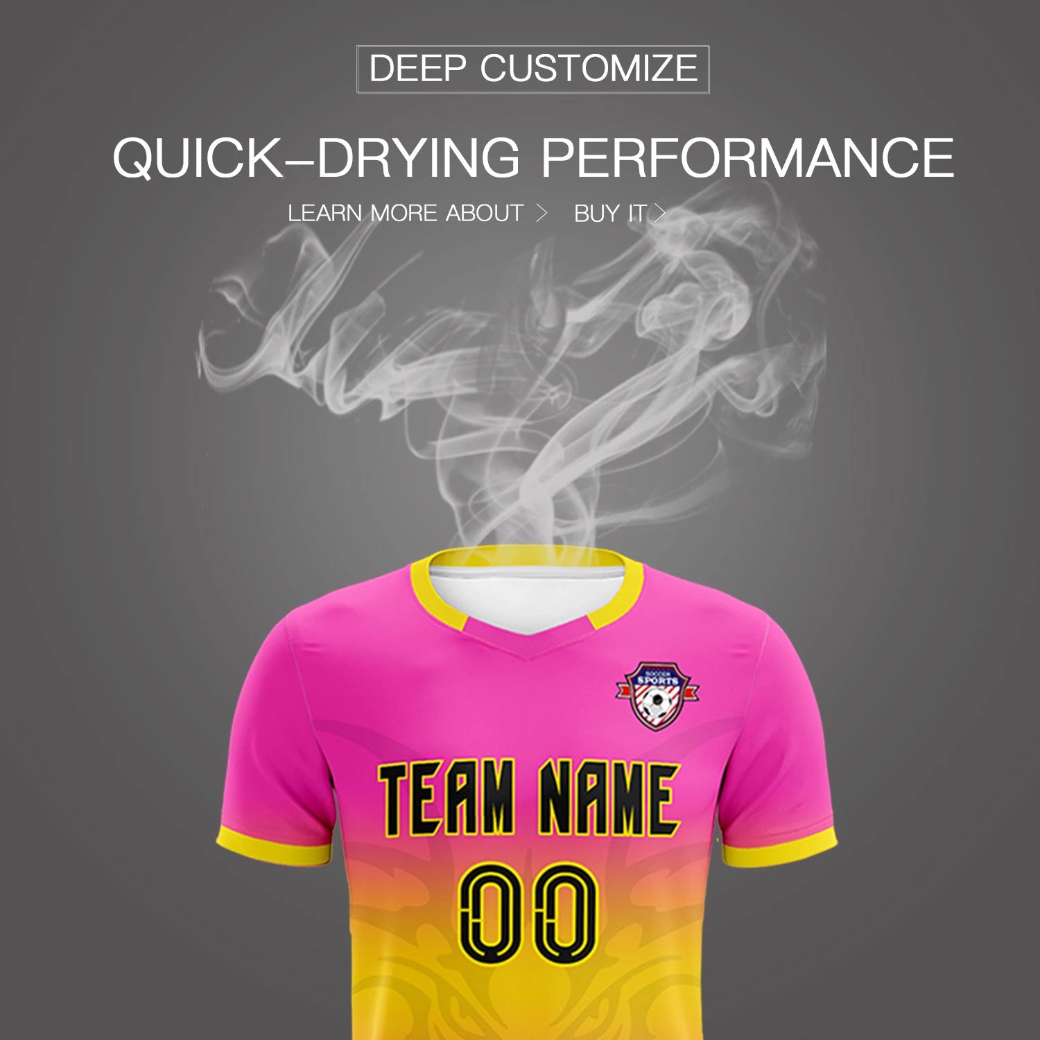 Custom Pink Yellow Soft Training Uniform Soccer Sets Jersey
