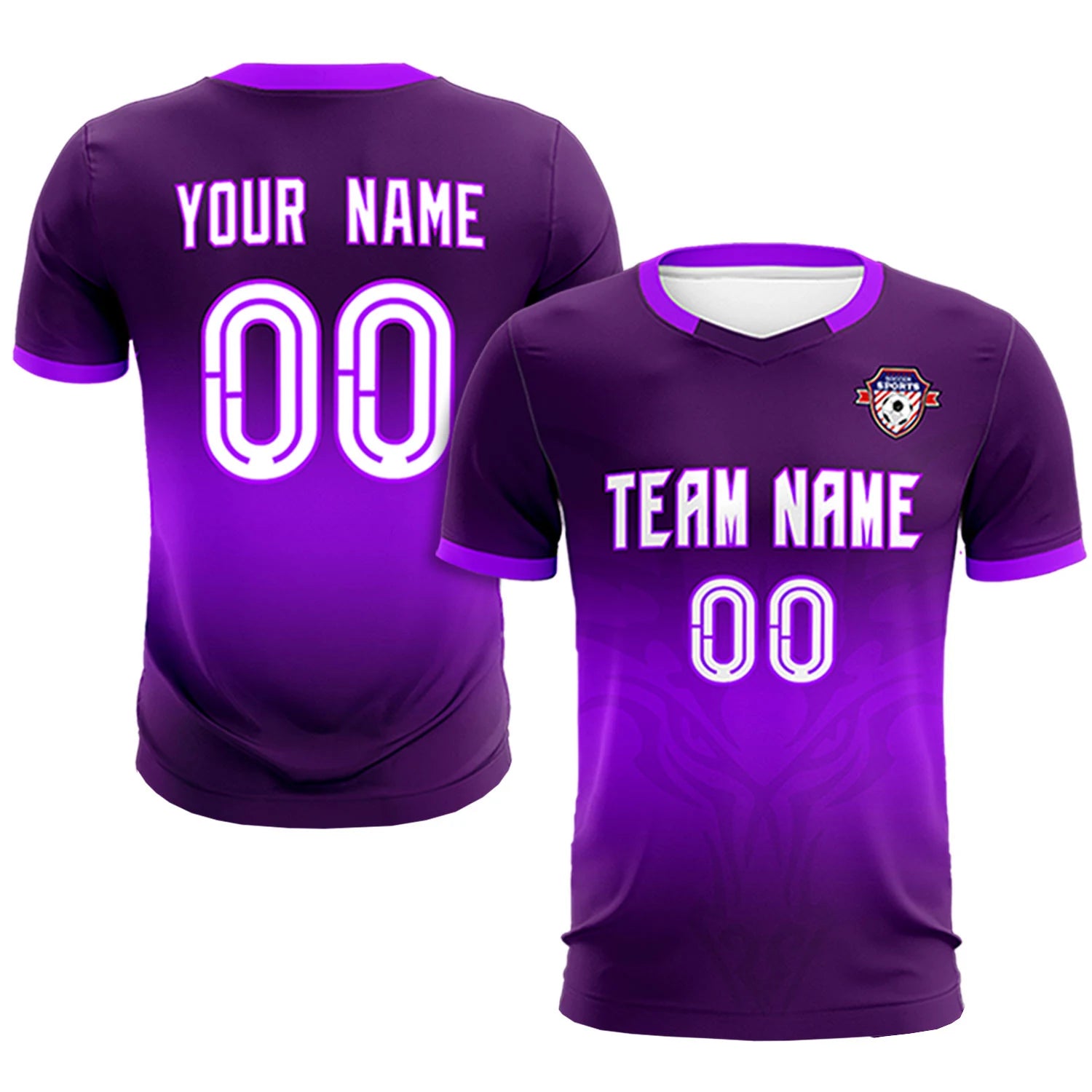 Custom Dark Purple Purple Soft Training Uniform Soccer Sets Jersey