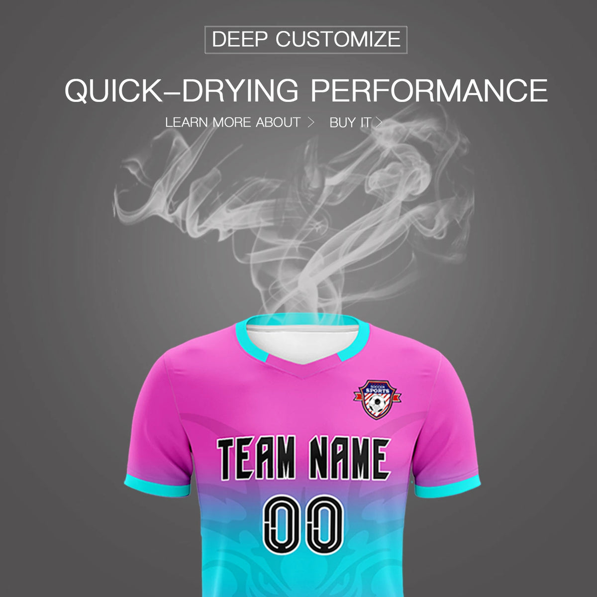 Custom Pink Sky Blue Soft Training Uniform Soccer Sets Jersey