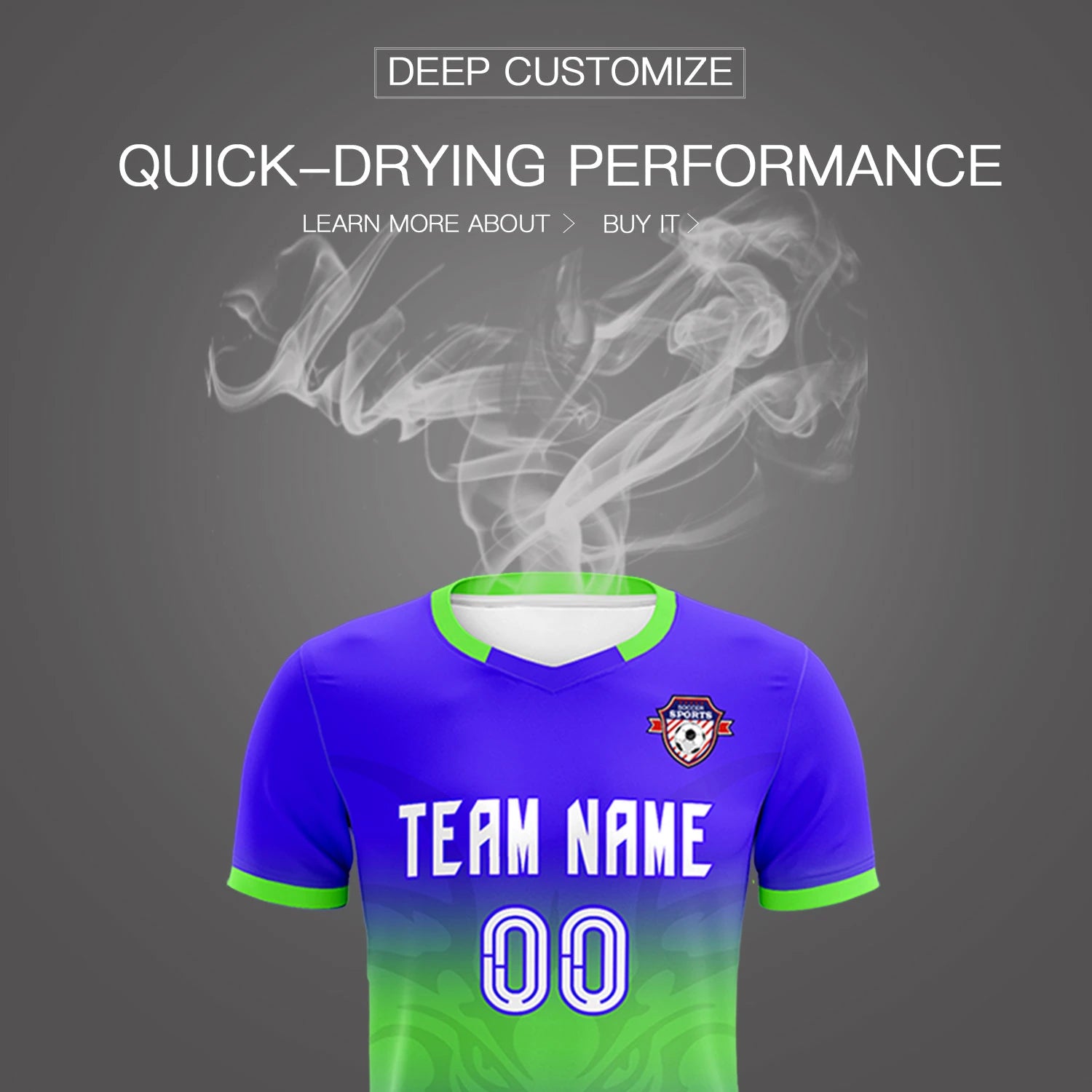 Custom Royal Blue Neon Green Soft Training Uniform Soccer Sets Jersey