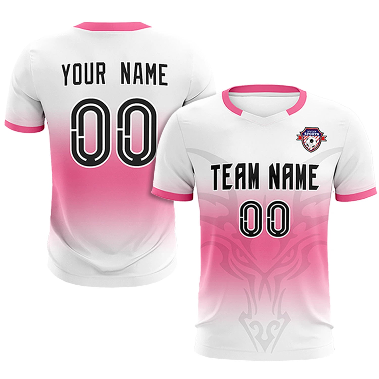 Custom White Pink Soft Training Uniform Soccer Sets Jersey