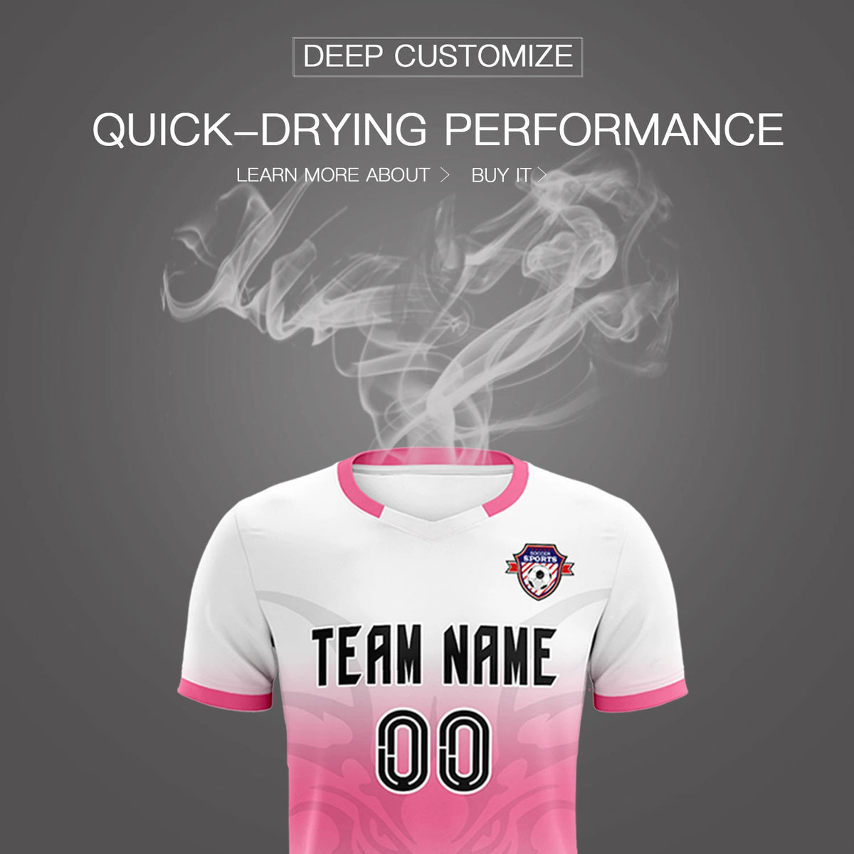 Custom White Pink Soft Training Uniform Soccer Sets Jersey