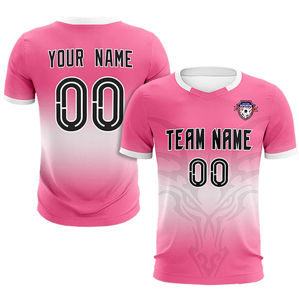 Custom Pink White Soft Training Uniform Soccer Sets Jersey