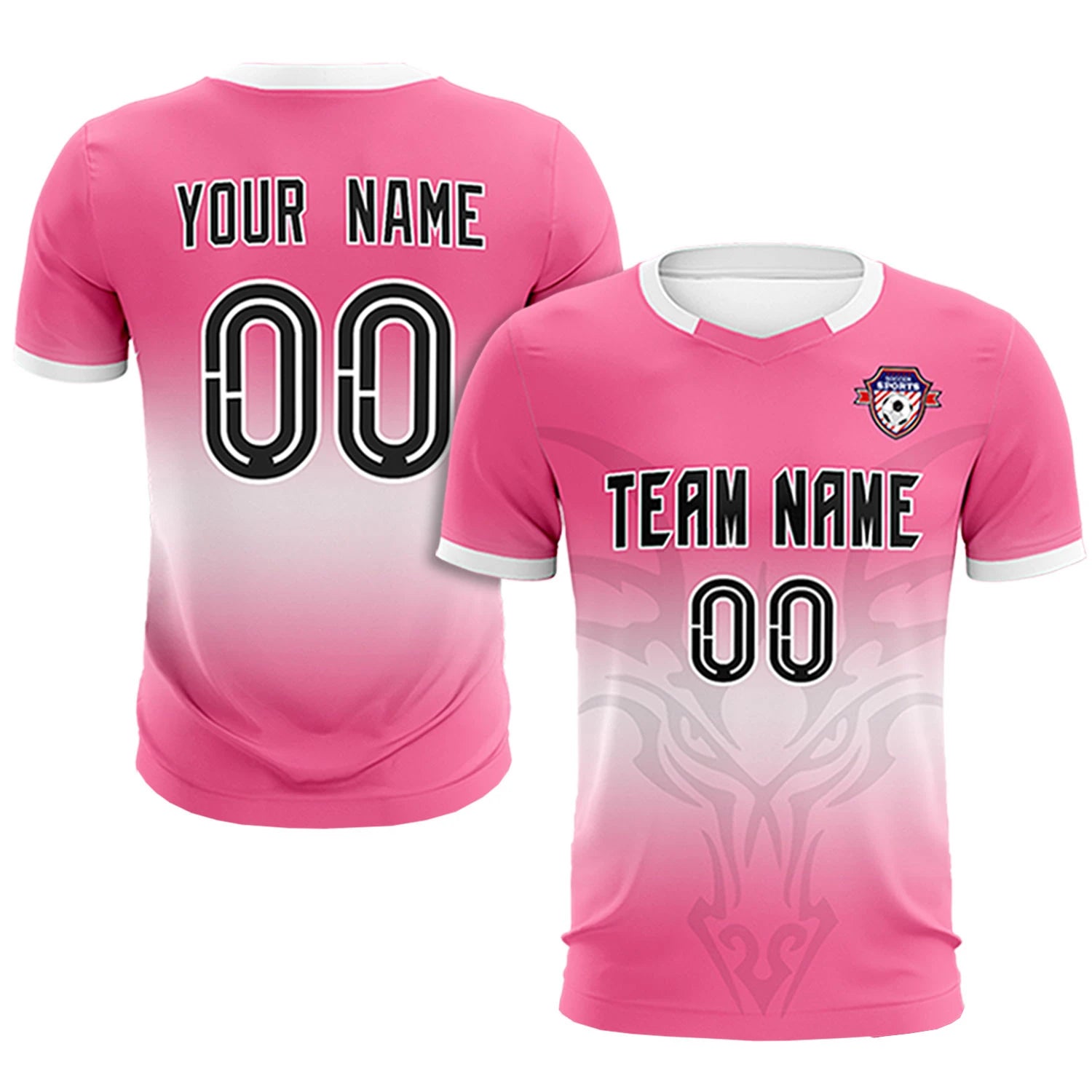 Custom Pink White Soft Training Uniform Soccer Sets Jersey
