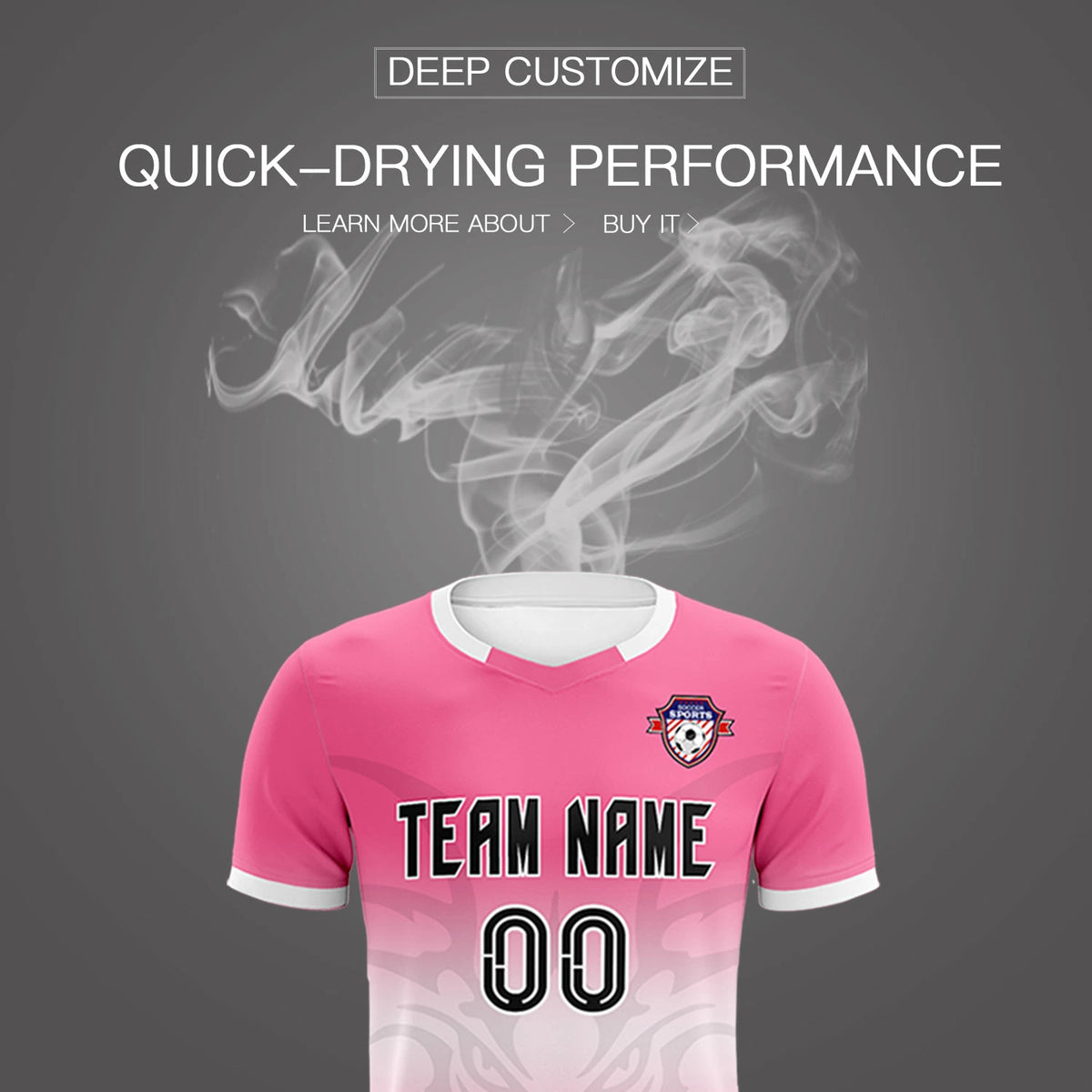 Custom Pink White Soft Training Uniform Soccer Sets Jersey