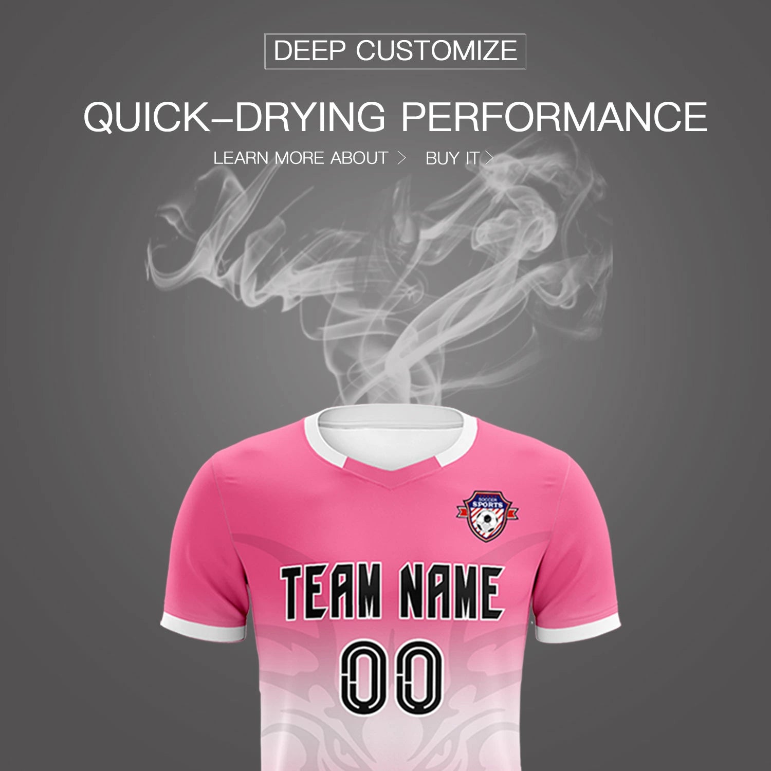 Custom Pink White Soft Training Uniform Soccer Sets Jersey
