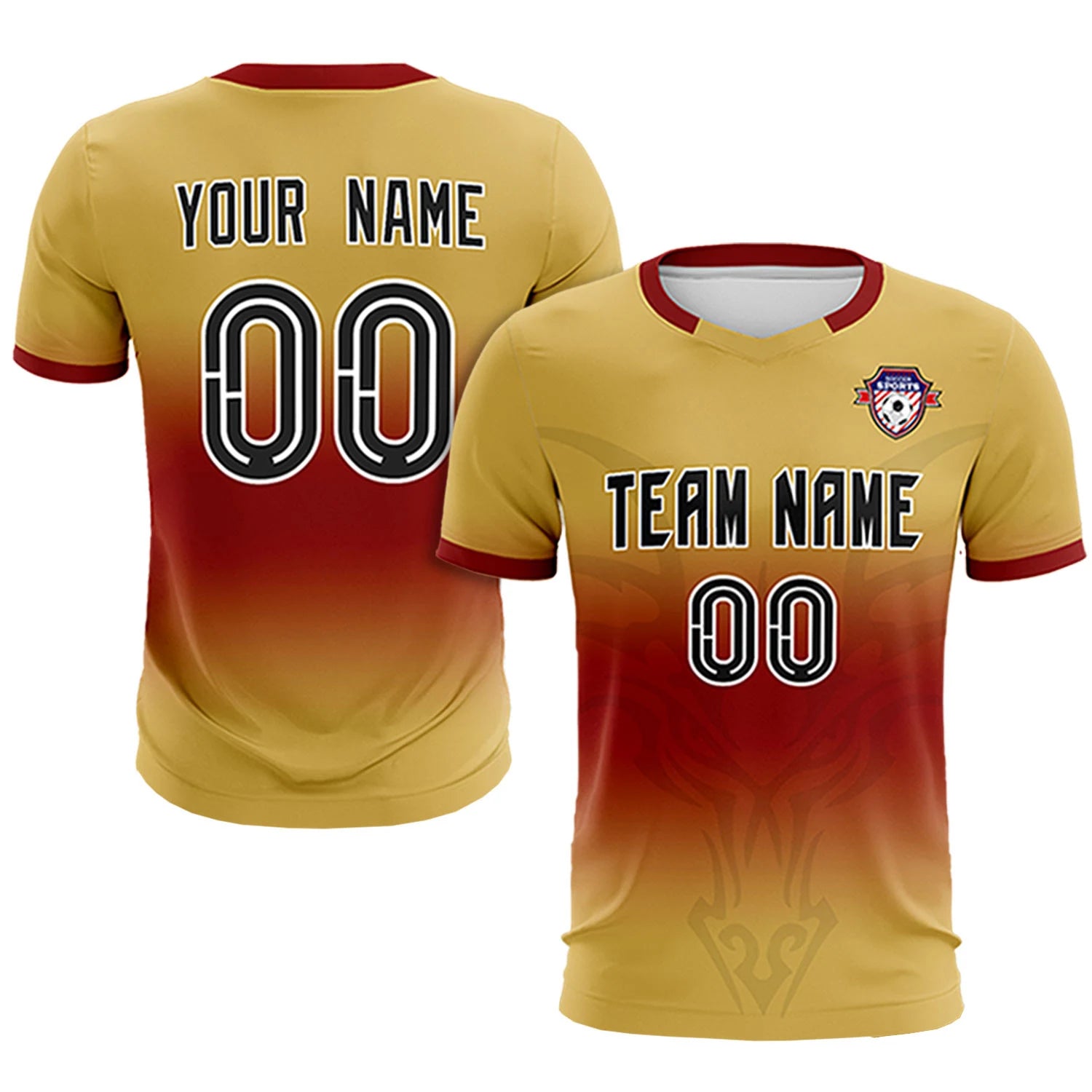 Custom Khaki Crimson Soft Training Uniform Soccer Sets Jersey