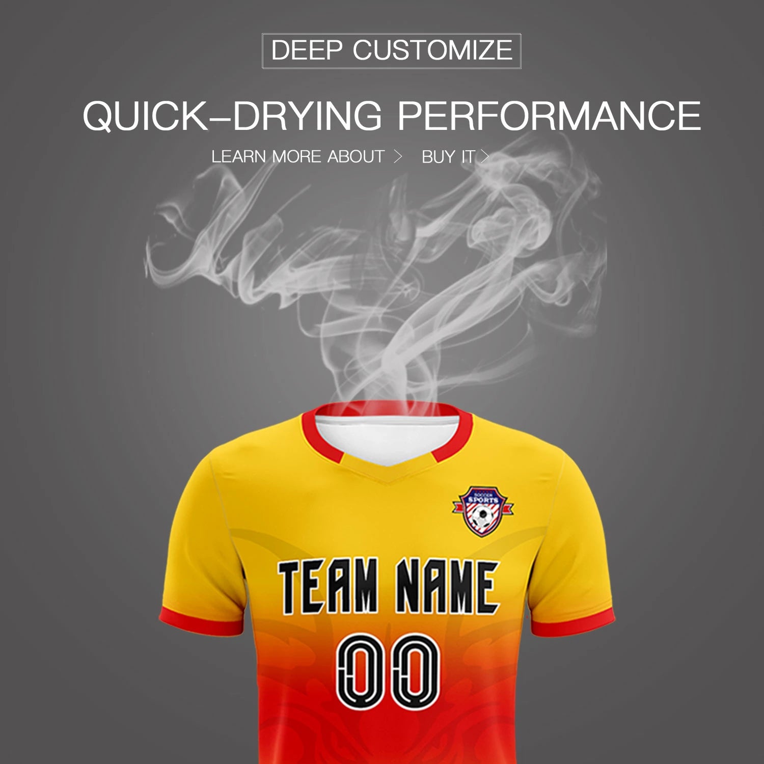 Custom Yellow Red Soft Training Uniform Soccer Sets Jersey