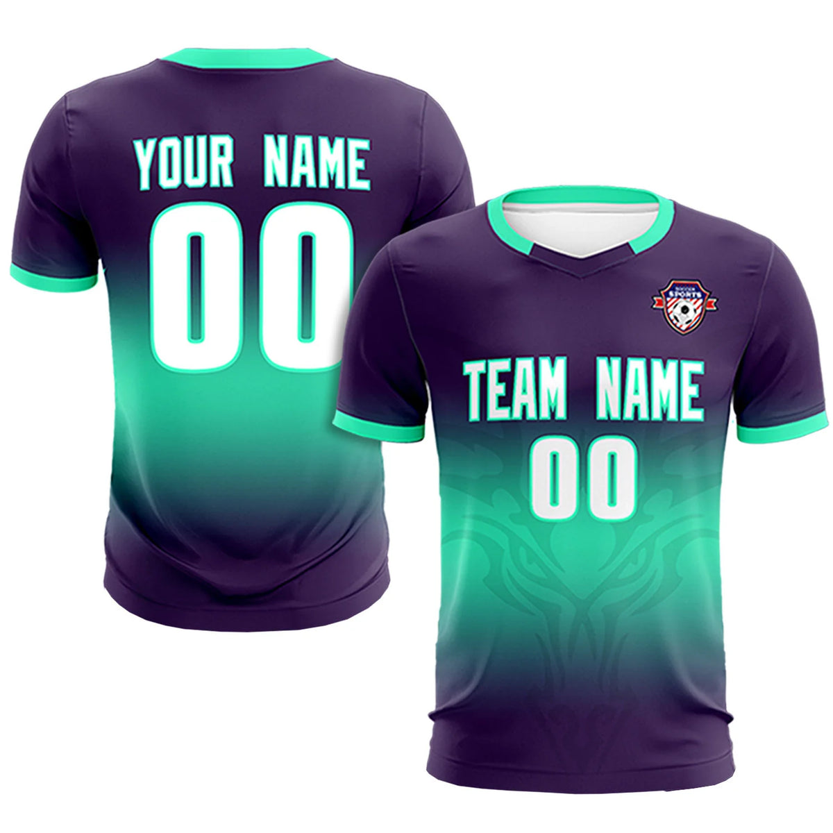 Custom Light Purple Light Green Soft Training Uniform Soccer Sets Jersey