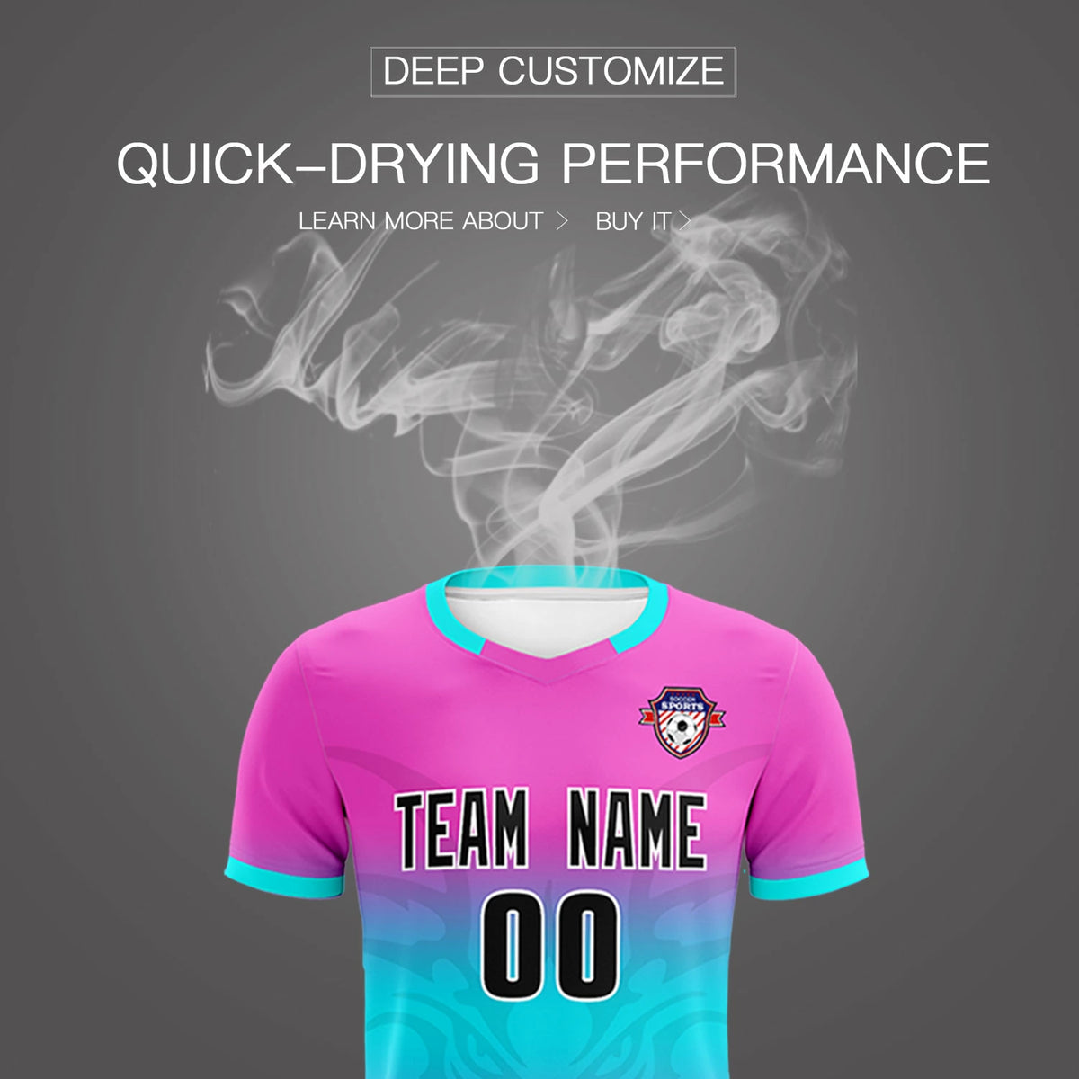 Custom Pink Sky Blue Soft Training Uniform Soccer Sets Jersey