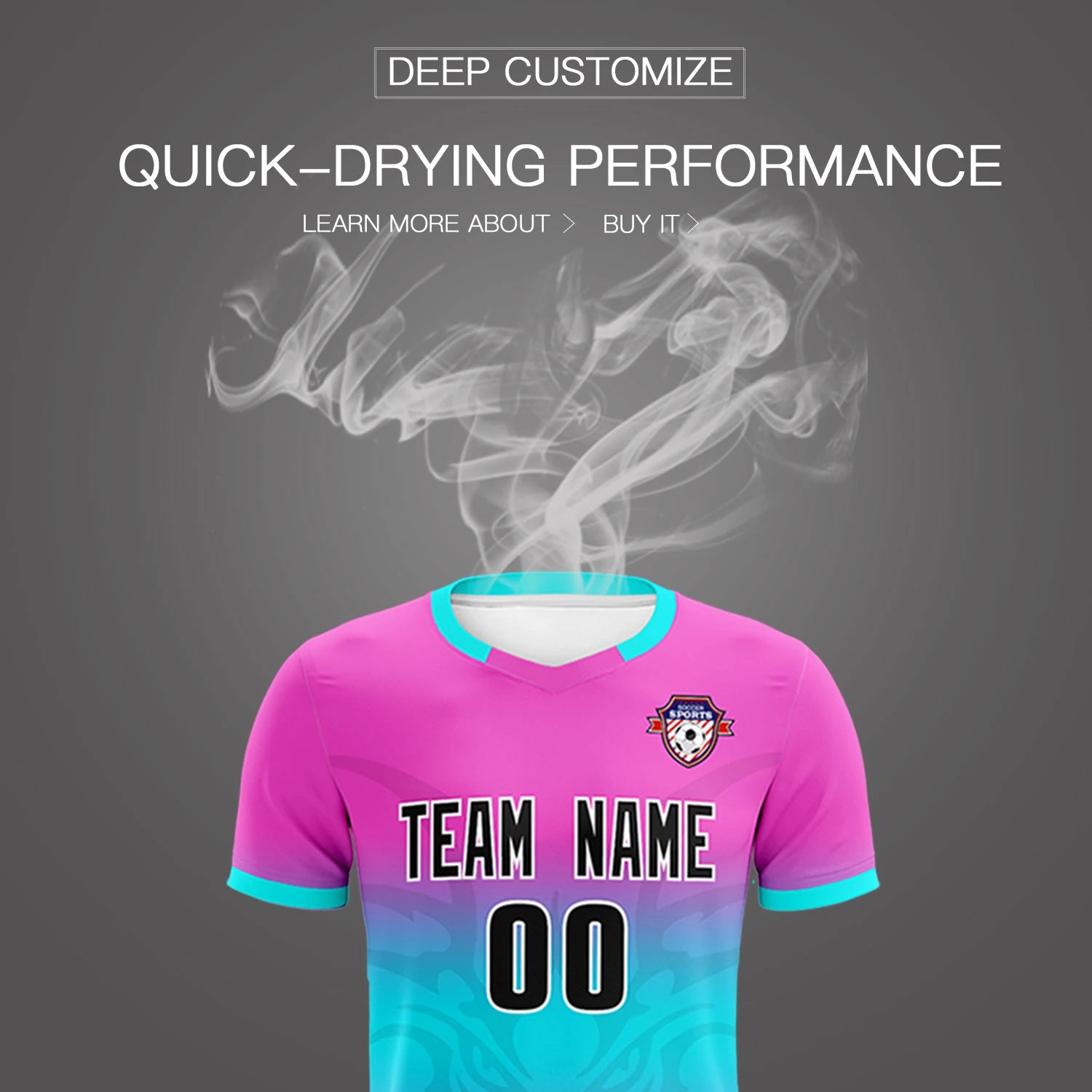 Custom Pink Sky Blue Soft Training Uniform Soccer Sets Jersey