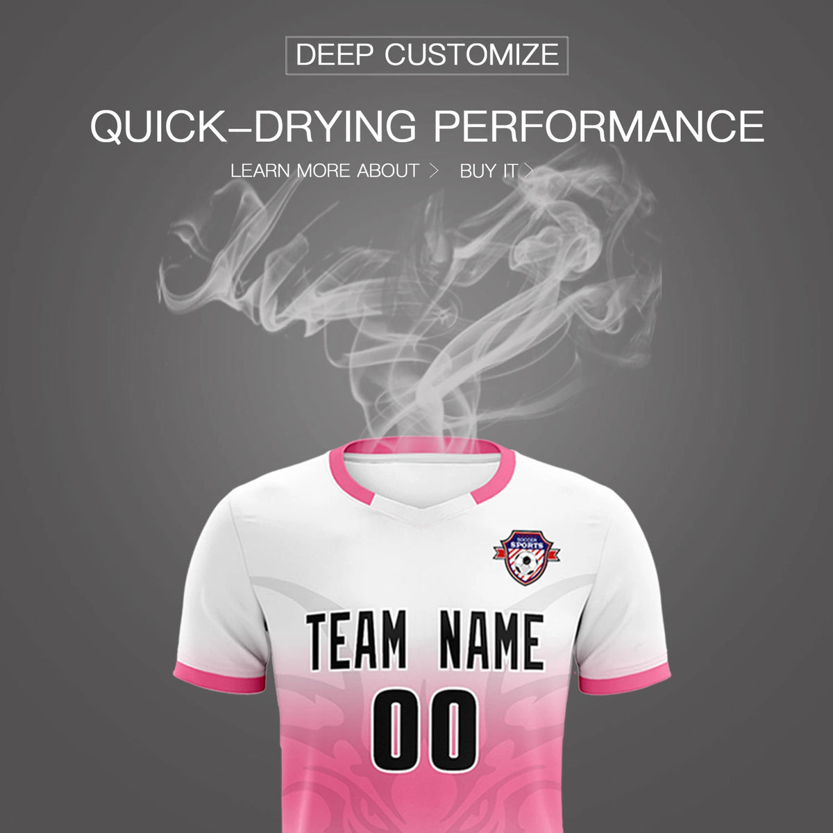 Custom White Pink Soft Training Uniform Soccer Sets Jersey