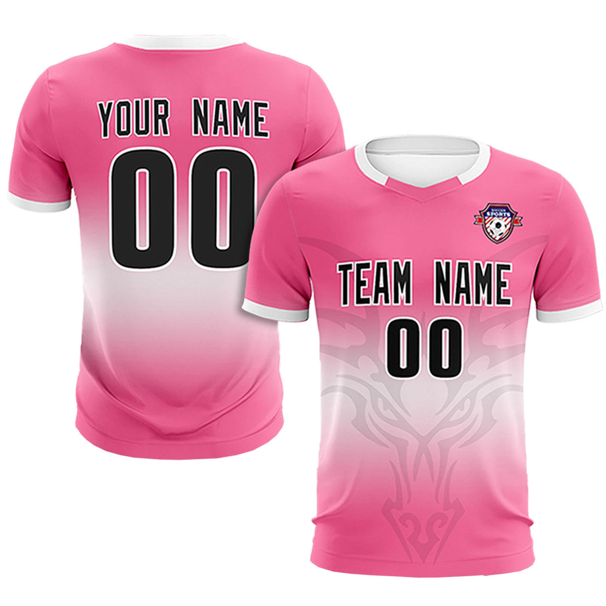 Custom Pink White Soft Training Uniform Soccer Sets Jersey