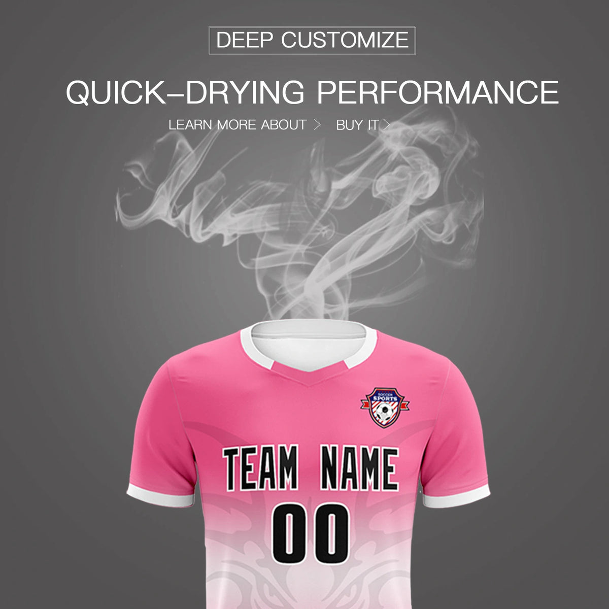Custom Pink White Soft Training Uniform Soccer Sets Jersey