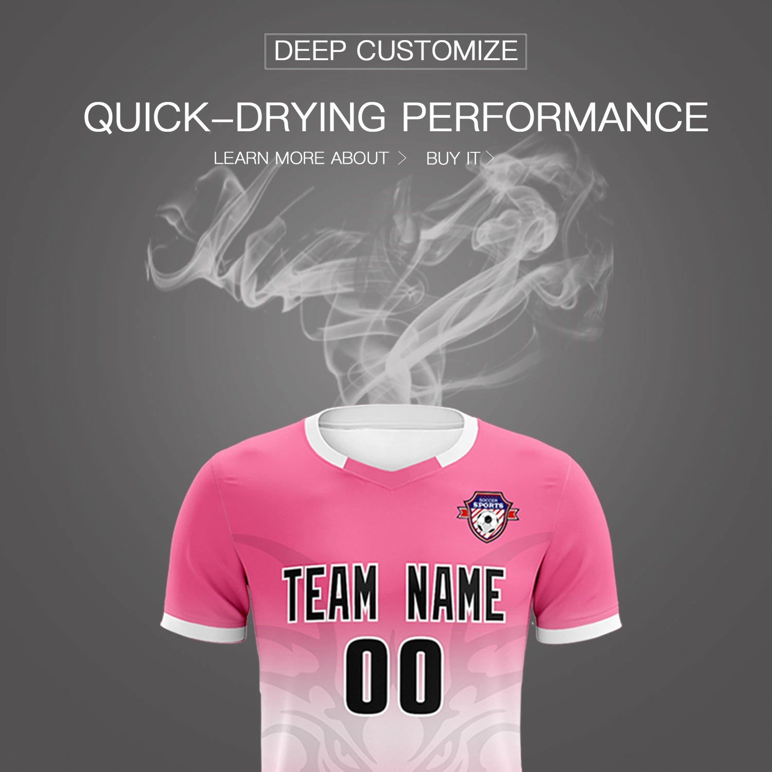 Custom Pink White Soft Training Uniform Soccer Sets Jersey