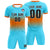 Custom Aqua Orange Soft Training Uniform Soccer Sets Jersey