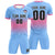 Custom Light Blue Pink Soft Training Uniform Soccer Sets Jersey