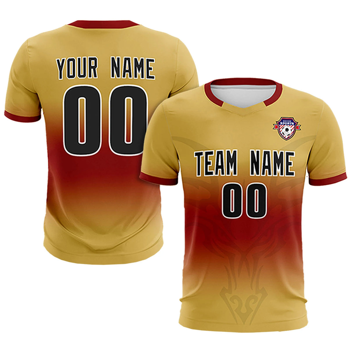 Custom Khaki Crimson Soft Training Uniform Soccer Sets Jersey